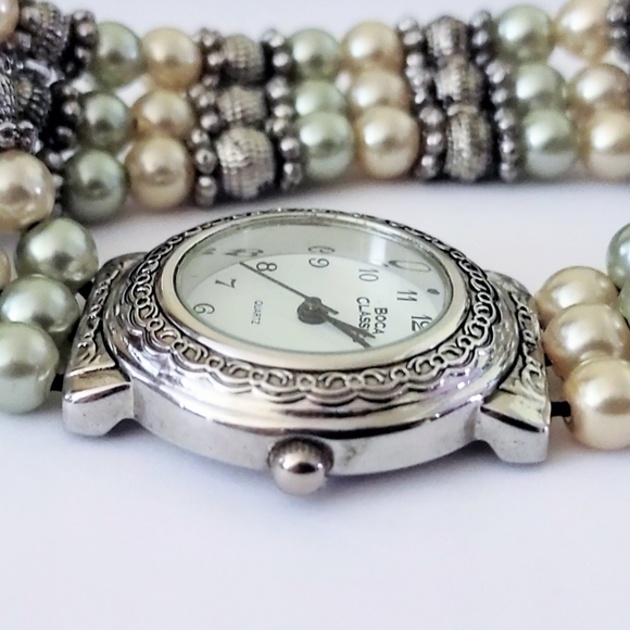 Boca Classics Vintage Beaded Wrist Watch 6.5"-7" - Picture 5 of 7